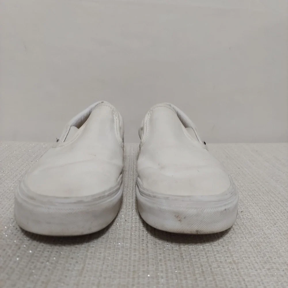 Vans Asher Canvas Triple White Slip-On Classic‎ Shoes Womens 8/Men 6.5